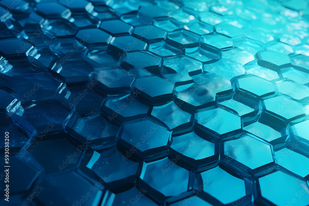 Abstract Iceblue Hexagon Shape. Created by Generative AI Abstract Iceblue Hexagon Shape. Created by Generative AI