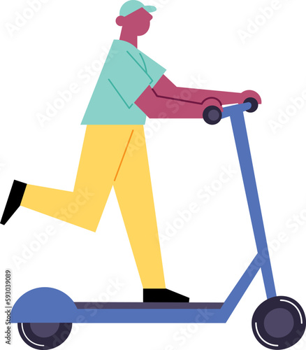 Fun Man riding bikes, cycling with speed
