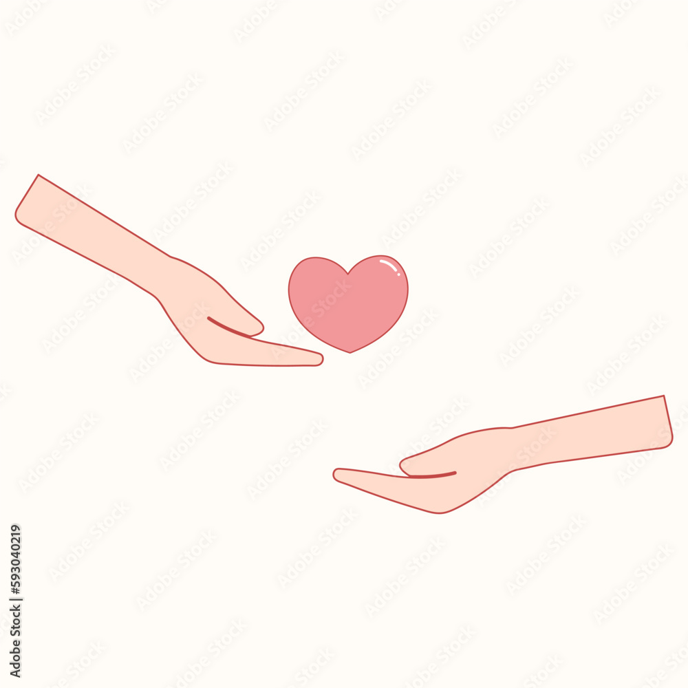 Illustration design of hand giving love Illustration design of hand giving love