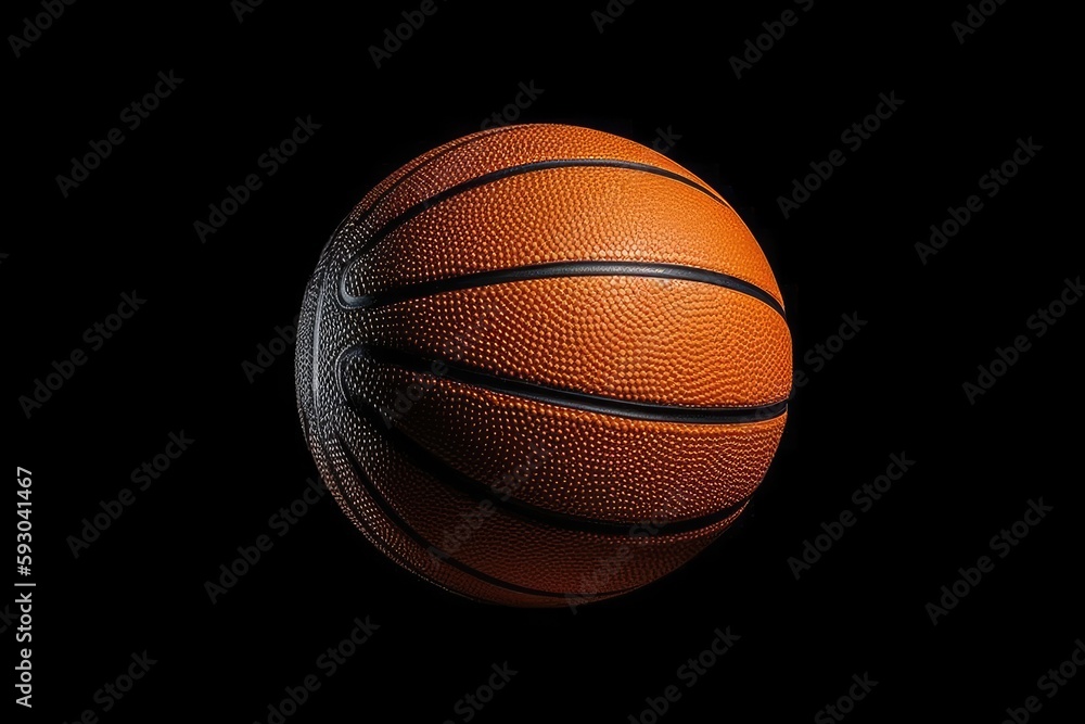 an illustration of a single old-fashioned basketball. Generative AI
