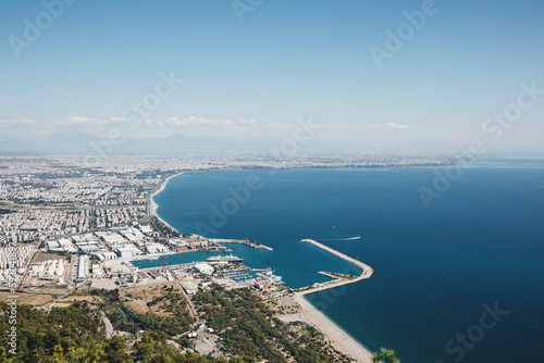 Beautiful view from above of the city of Antalya and the Mediterranean coast. Turkey © franz12