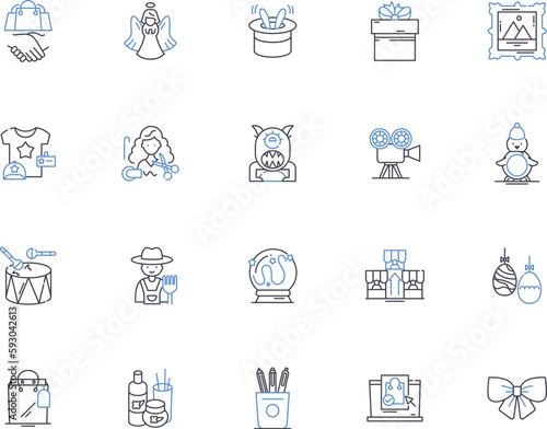 Craft business outline icons collection. Craft, Business, Crafting, Handmade, Create, Artisan, Sell vector and illustration concept set. Shop, Goods, Design linear signs