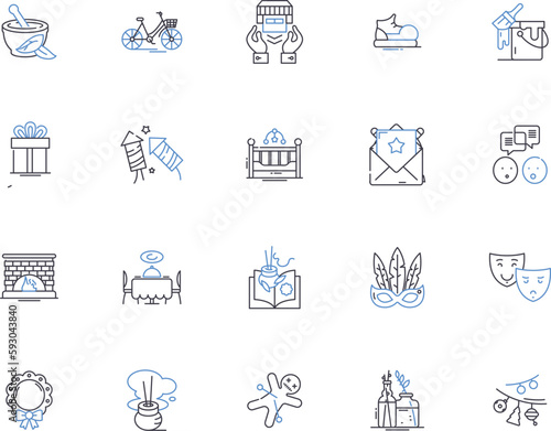 Craft business outline icons collection. Craft, Business, Crafting, Handmade, Create, Artisan, Sell vector and illustration concept set. Shop, Goods, Design linear signs