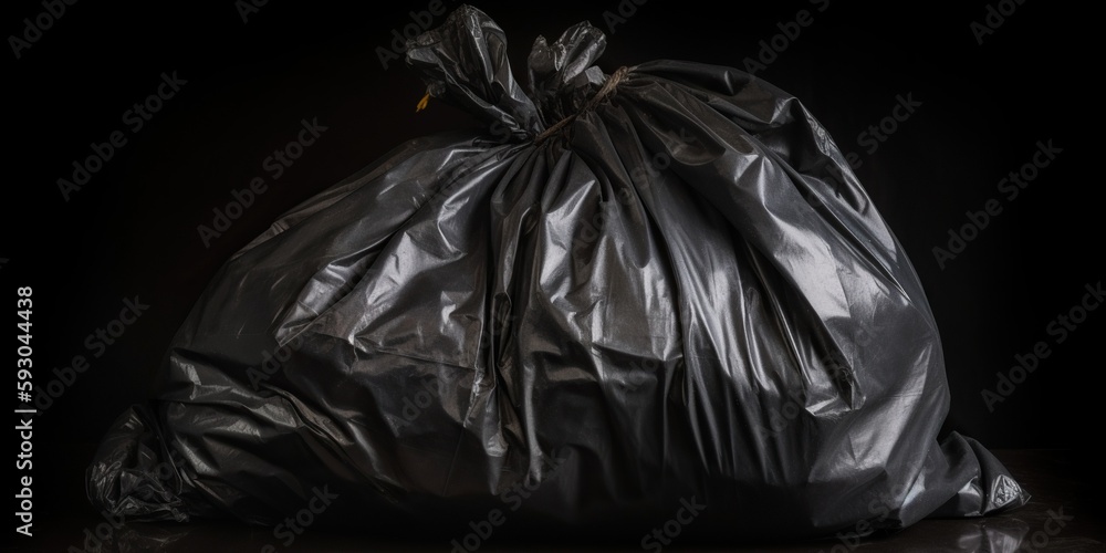 just emptied trash bag neatly tied and ready for disposal represents the ongoing effort to maintain a clean and orderly environment, concept of Sanitary upkeep, created with Generative AI technology