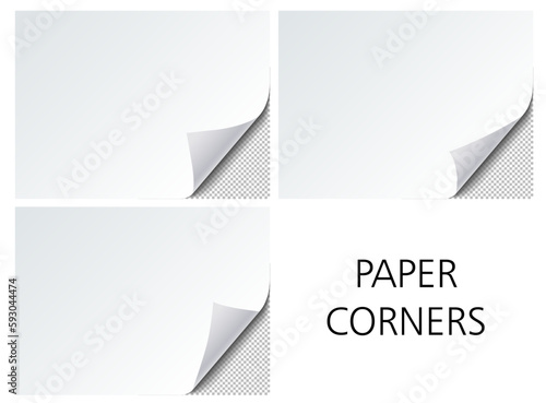 Paper corner realistic illustration