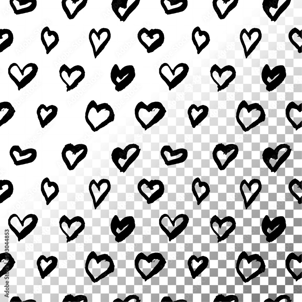 Transparent seamless hand drawn pattern Transparent seamless hand drawn pattern