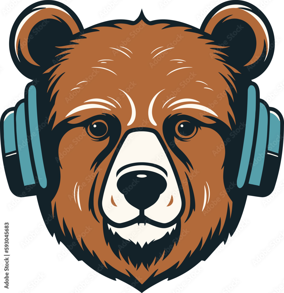 Cool bear illustration for t-shirt and other uses.