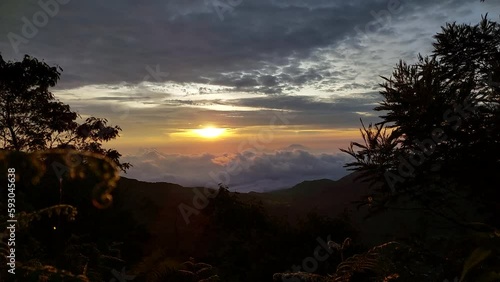 sunrise at tropical mountain photo