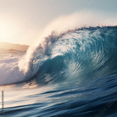 Giant tide wave hurling across the sea
