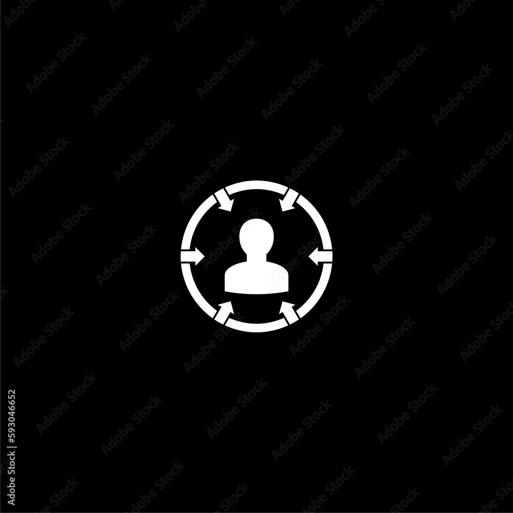 Obraz premium Customer centricity icon isolated on dark background