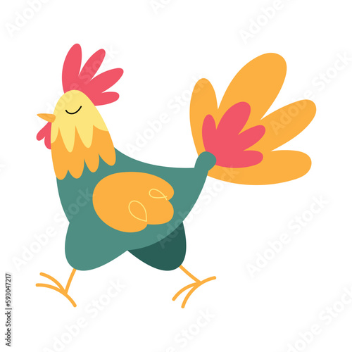 Cheerful chicken mascot
