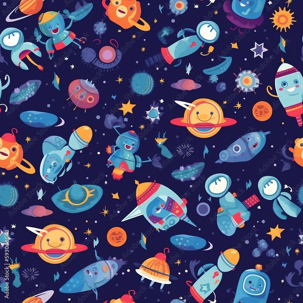 Naklejka premium seamless pattern in space