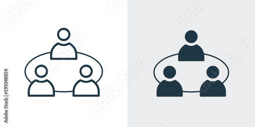 People of team icon vector, teamwork people connected icon line art