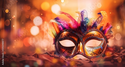 Mardi gras mask on a glittering background © Dave
