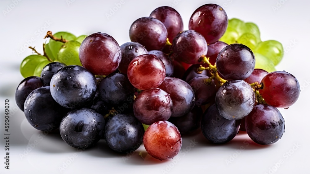 Grapes on a white background