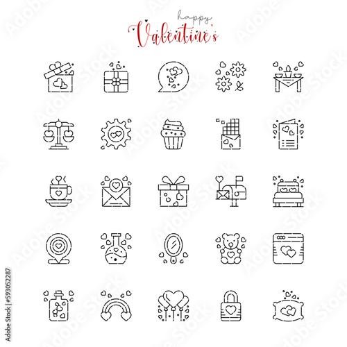 Love And Wedding icon set. Romantic design elements.