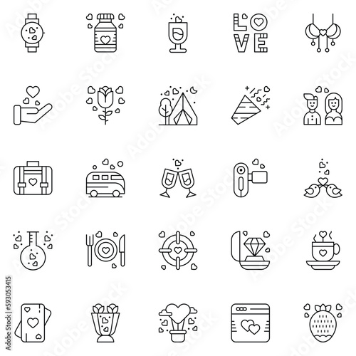 Set of friendship icons. Vector Illustration