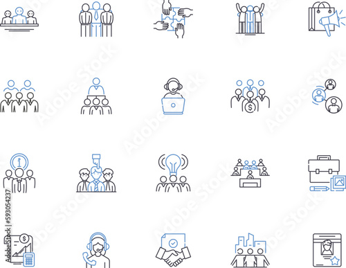 Franchise business outline icons collection. Franchise, Business, Opportunity, Investment, Retail, Expansion, Support vector and illustration concept set. Revenue, Agreement, Outlet linear signs