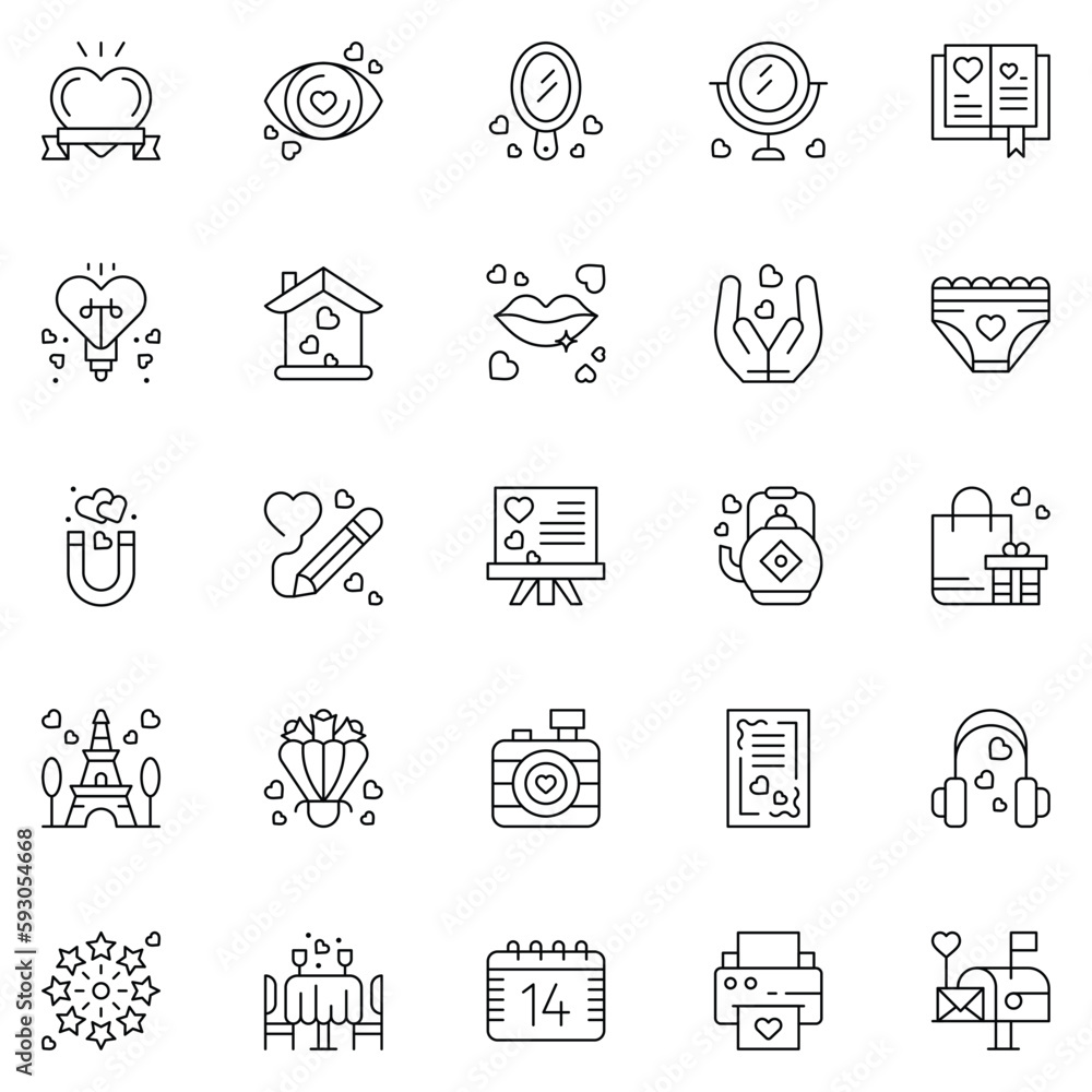 A set pack of Love icons set. The collection includes for mobile app. web design. in a moment of celebration. Valentine's Day. A set pack of Love icons set. The collection includes for mobile app. web design. in a moment of celebration. Valentine's Day.