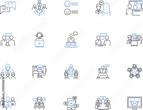 Fototapeta Talking people outline icons collection