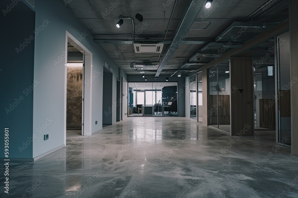 a contemporary office's interior. Generative AI a contemporary office's interior. Generative AI