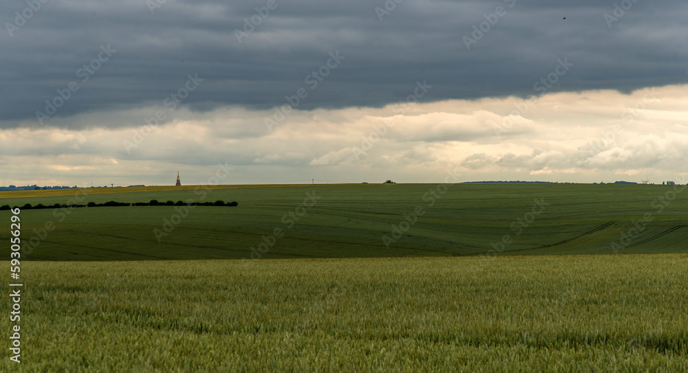 Prairie picardes de la bataille de la Somme 1916 à Ovillers-la-Boiselle, Picardie, France