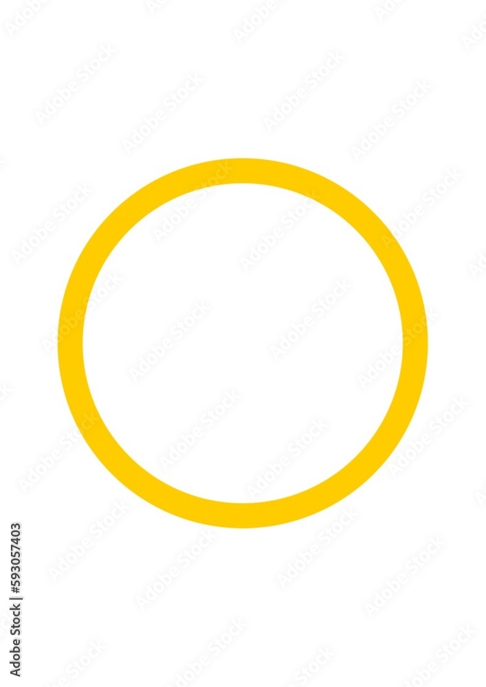 Foto Yellow circle on white