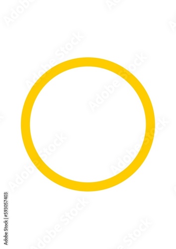 Quadro em tela Yellow circle on white
