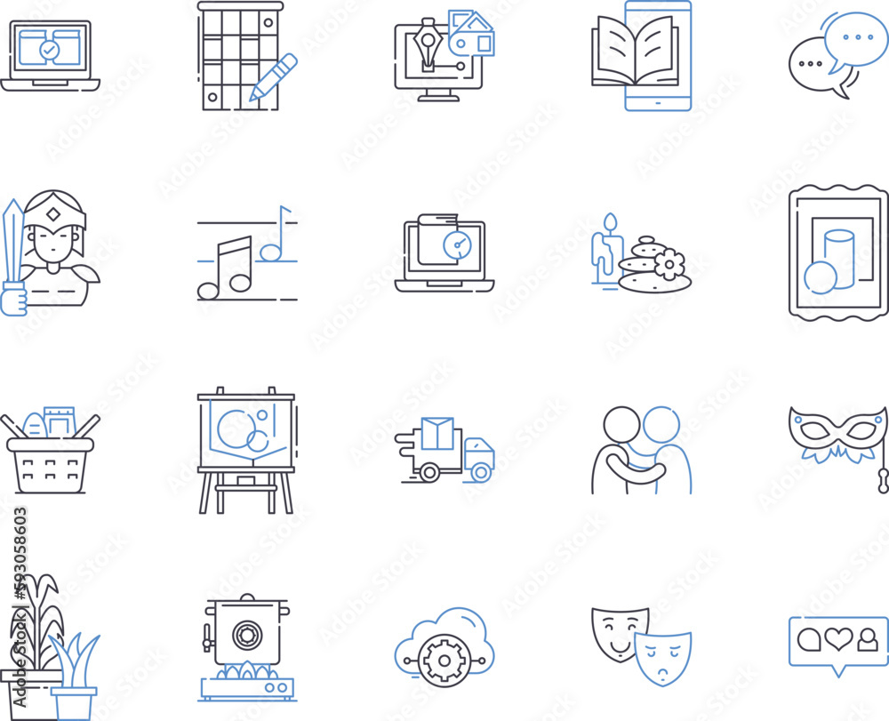 Art and craft outline icons collection. painting, drawing, sketching, sculpture, pottery, ceramics, weaving vector and illustration concept set. embroidery, cross-stitch, knitting linear signs Art and craft outline icons collection. painting, drawing, sketching, sculpture, pottery, ceramics, weaving vector and illustration concept set. embroidery, cross-stitch, knitting linear signs