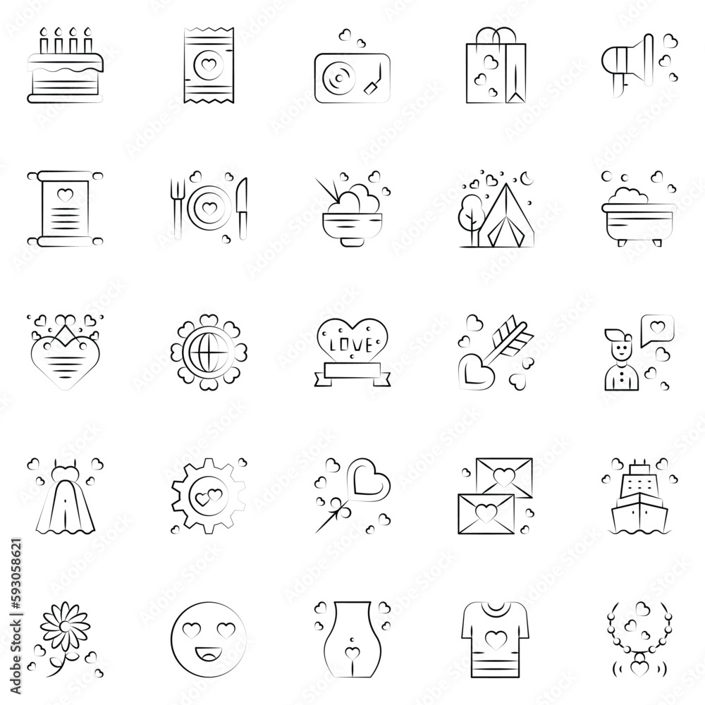 A set pack of Love icons set. The collection includes for mobile app. web design. in a moment of celebration. Valentine's Day. A set pack of Love icons set. The collection includes for mobile app. web design. in a moment of celebration. Valentine's Day.