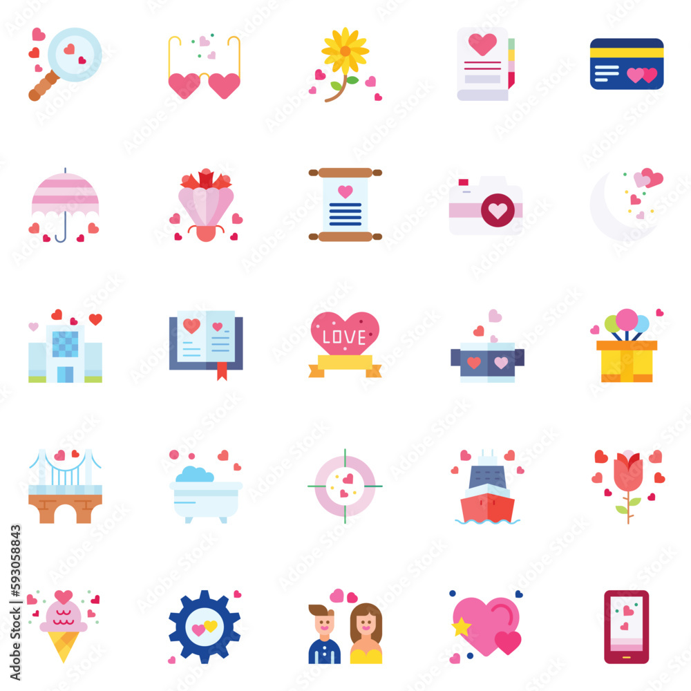 Set of friendship icons. Vector Illustration