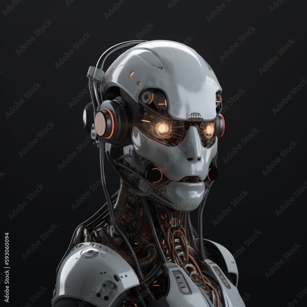 Futuristic robot with artificial intelligence Futuristic robot with artificial intelligence