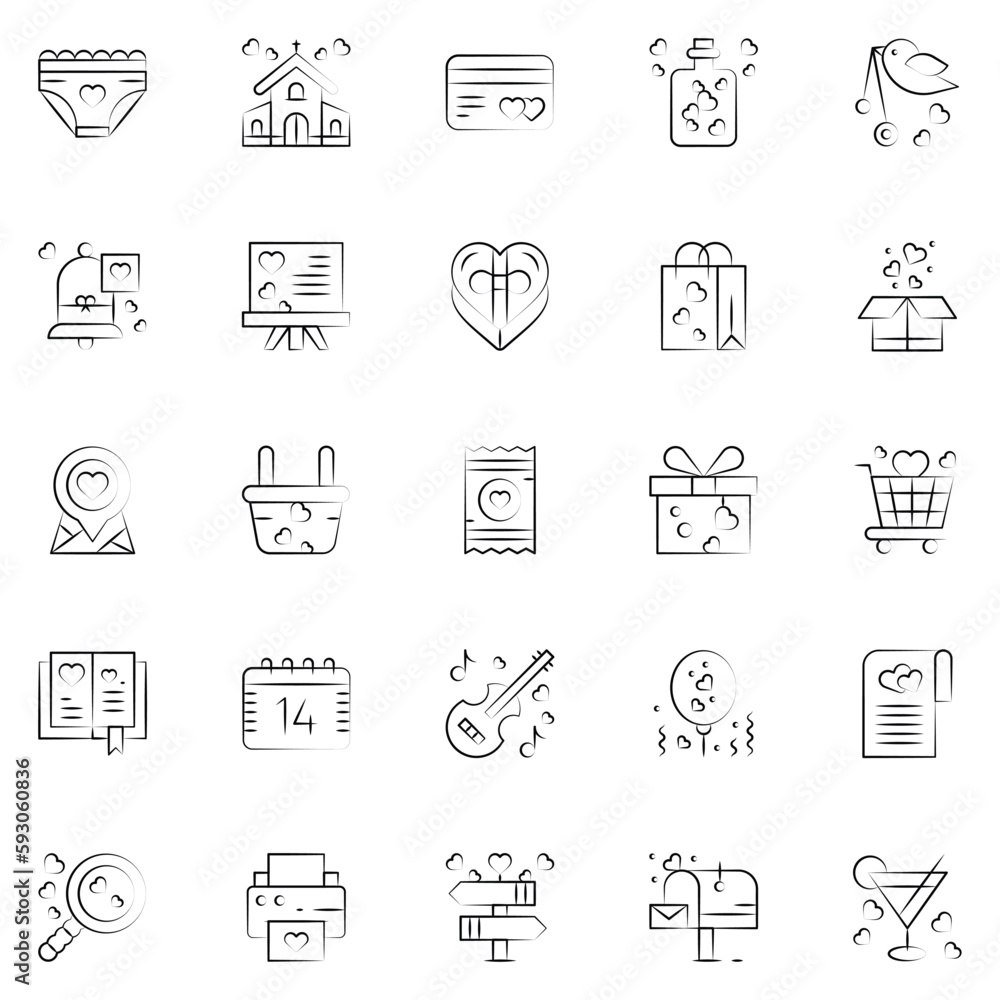 Set of wedding icons. web icons bundle. vector illustration.