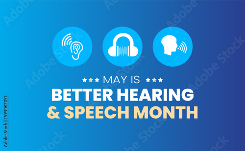 Better Speech and Hearing Month background or banner design template celebrate in may. Better Hearing and Speech Month background
