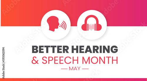 Better Speech and Hearing Month background or banner design template celebrate in may. Better Hearing and Speech Month background