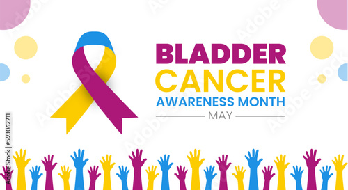 Bladder Cancer Awareness Month background or banner design template celebrate in may
