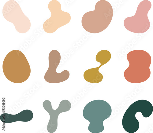 Boho blob collection. A collection of Boho style shapes and color assets for bohemian digital art.