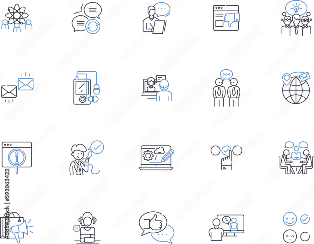 Speech outline icons collection. Speaking, Oratory, Reciting, Rhetoric, Elocution, Pronunciation, Vocalizing vector and illustration concept set. Intonation, Invective, Utterance linear signs Speech outline icons collection. Speaking, Oratory, Reciting, Rhetoric, Elocution, Pronunciation, Vocalizing vector and illustration concept set. Intonation, Invective, Utterance linear signs