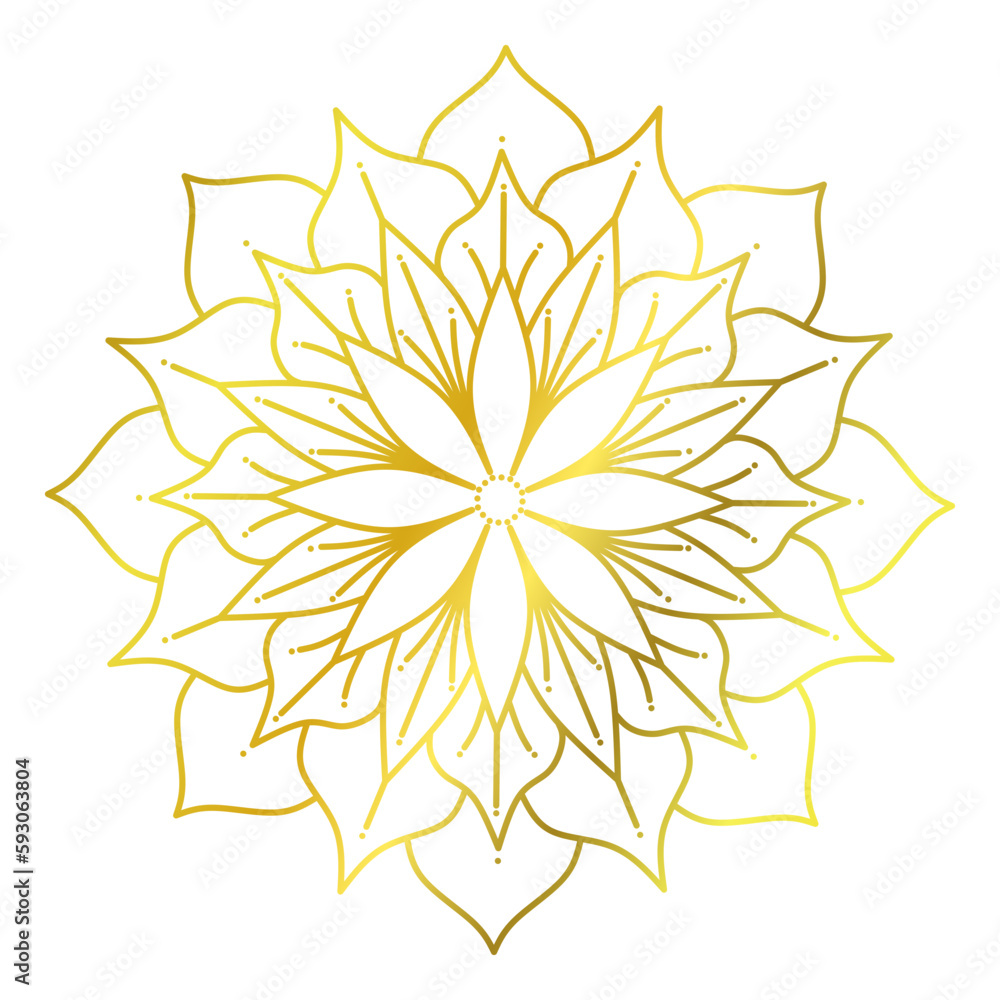 Mandala with Golden lotus pattern Mandala with Golden lotus pattern