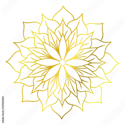 Mandala with Golden lotus pattern