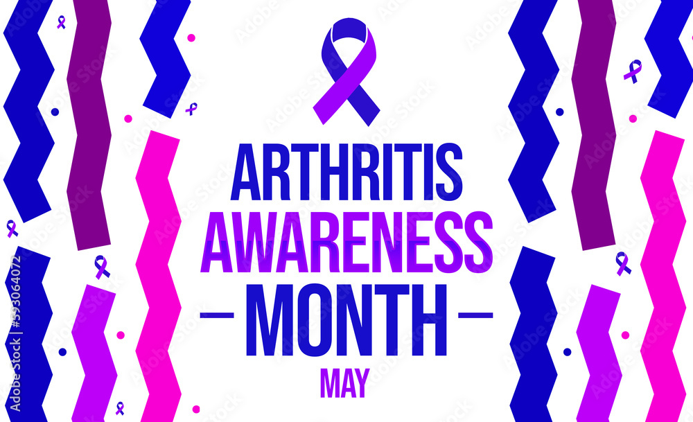 Arthritis awareness month wallpaper with ribbon and colorful design