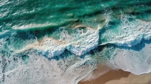 Obraz na płótnie Olas del Mar - Generative Ai w salonie