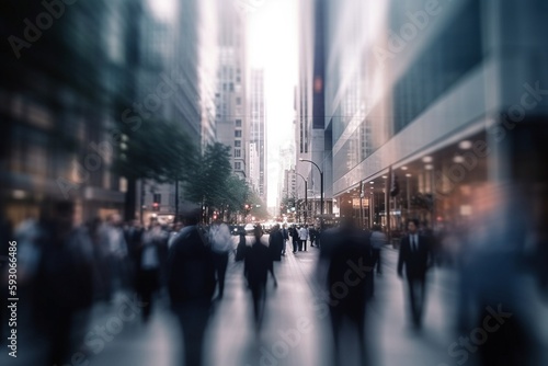 people walking in the city, generative ai