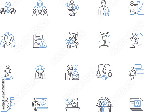 Membership outline icons collection. Membership, Subscription, Entitlement, Privilege, Franchise, Charter, Affiliation vector and illustration concept set. Prerogative, Authorization, Permit linear