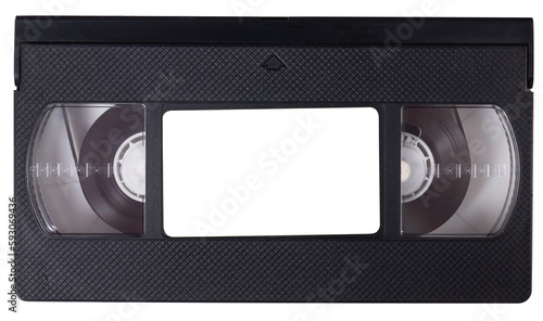 VHS cassette for recording videos on an isolated background.