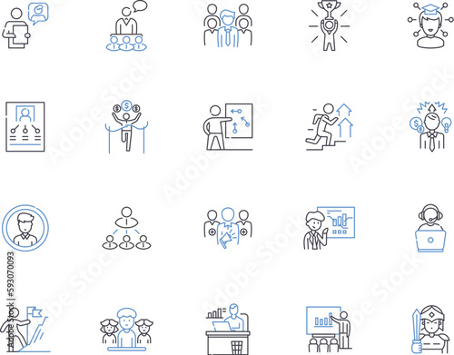 Membership outline icons collection. Membership, Subscription, Entitlement, Privilege, Franchise, Charter, Affiliation vector and illustration concept set. Prerogative, Authorization, Permit linear