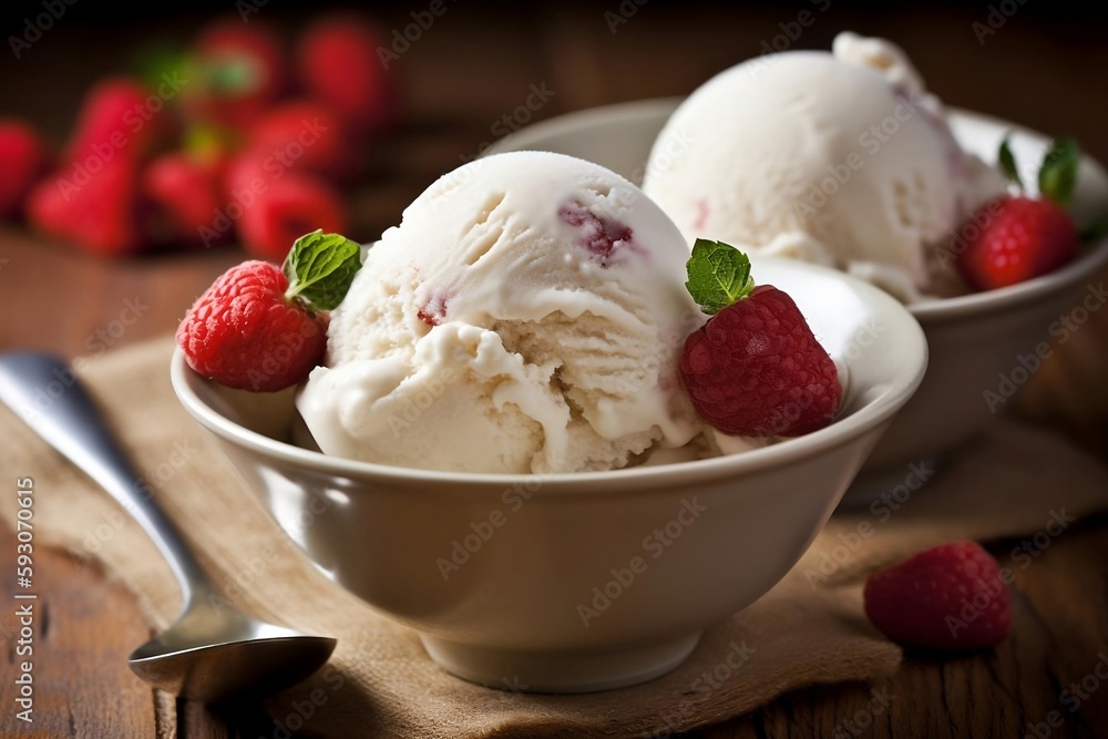 sweet, creamy ice cream with strawberries sweet, creamy ice cream with strawberries