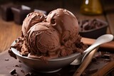 sweet, creamy  chocolate ice cream