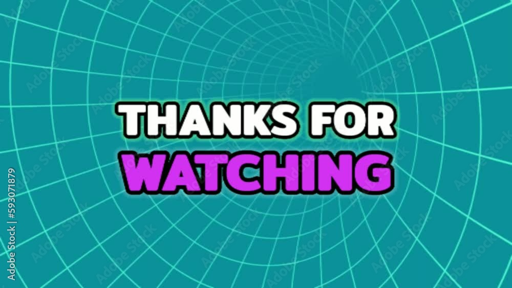 Animated trailer saying thanks for watching, with a cool background pattern, perfect for intros, outros, countdowns, content, tech, slides, movies, cinematics, video editing, etc. Animated trailer saying thanks for watching, with a cool background pattern, perfect for intros, outros, countdowns, content, tech, slides, movies, cinematics, video editing, etc.