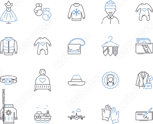 Shopping centre outline icons collection. Mall, Retail, Shopping, Outlet, Store, Bazaar, Arcade vector and illustration concept set. Market, Centre, Plaza linear signs